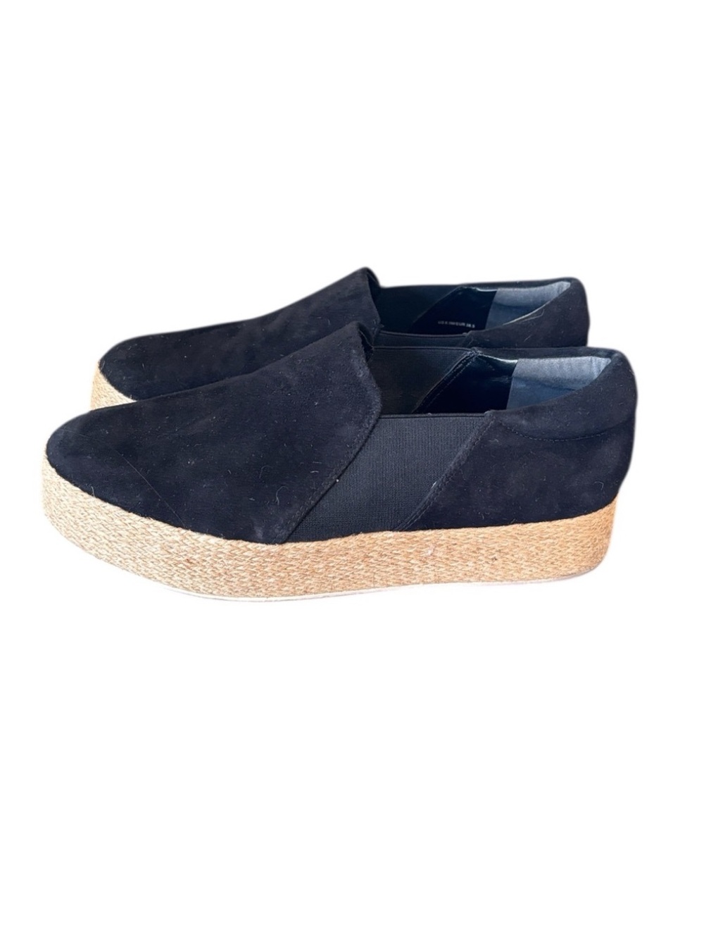Vince Wilden Black Suede Espadrille Platform Sneakers Size 8.5